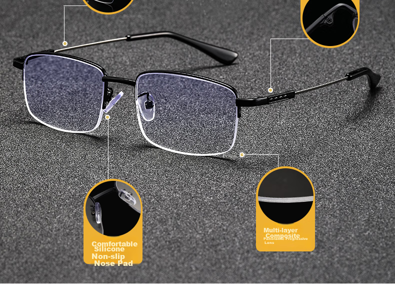 LESCA LUNETIER Anti-Blue Light Reading Glasses, Anti-Radiation High-Definition Titanium Alloy Lightweight Presbyopic Glasses, Premium High-End Brand, 2.5 Diopters 4