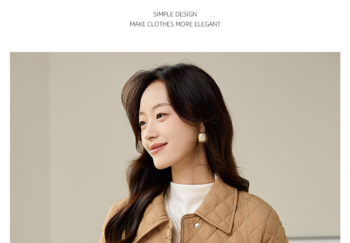 PinCai Women's Cotton Jacket Fashion Woven Design Lapel Thickened Lightweight Winter Coat P144M1003 13