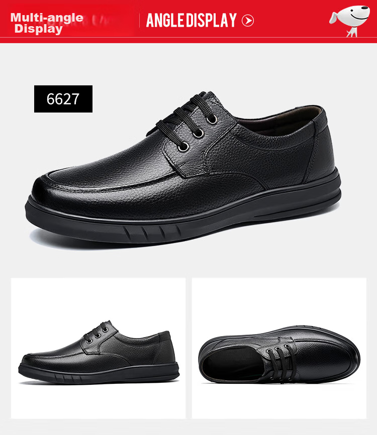 EGCHI Men's Leather Shoes, Business Casual Formal Shoes, Work Wear-Resistant New Style Shoes, Slip-On Style, Size 40, Model 8823 37