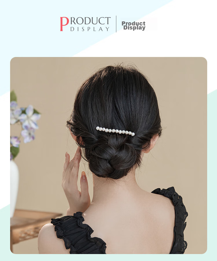 CHIMERA Freshwater Pearl Hair Comb, Bun Maker, Flyaway Hair Tamer, Bangs Clip, High-End Hairpin for Women, Mid-Autumn Festival Gift 5