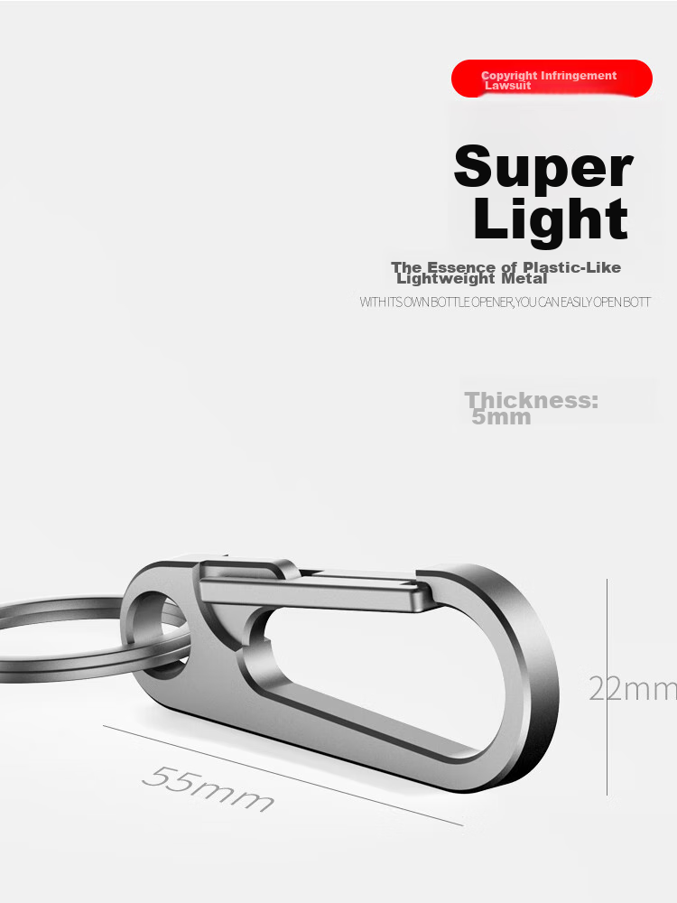 Laiben Titanium Alloy Car Keychain, Men's High-End Pendant, Key Ring, Creative Simple Waist-Hanging Lock Keychai 3