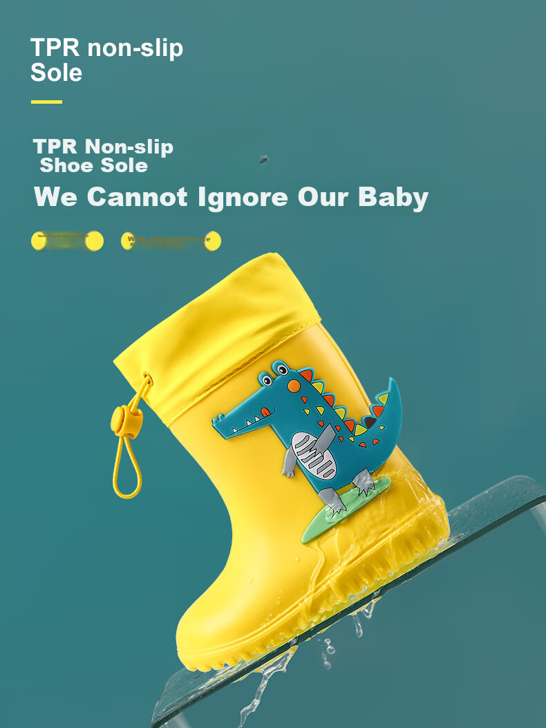 Tiantianzi Kids Rain Boots Waterproof Non-slip Wear-resistant Cartoon Rain Shoes for Boys and Girls Age 3-6 Kindergarten JD Self-operated 5