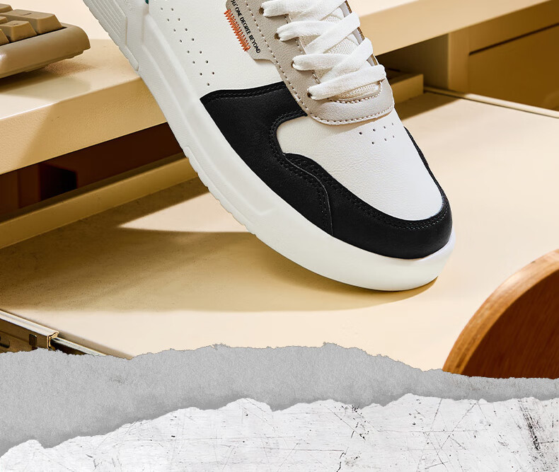 361° Men's Sports Shoes, Spring And Summer Retro Versatile Thick-Soled Warm White Casual Sneakers for Men, 672416602F-2 6