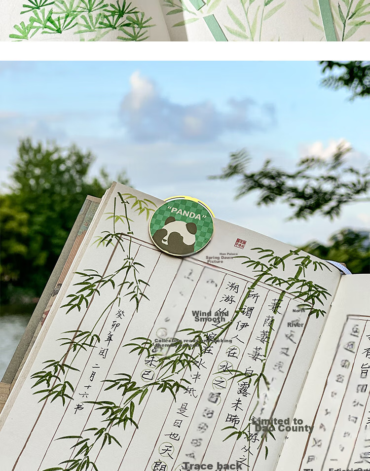 Sannianerban [Teacher's Day Gift/Almost] Bookmark Gift Box, Cute Panda Design, Metal Material, Student Stationery, Creative Gift, Holiday Present, Birthday Gift, Prize 10