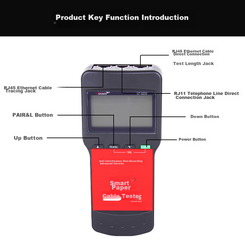 Jingmingshu NF-8200 Cable Tester, Wire Tracker, Line Finder, Cable Locator, Network Tester, Cable Tracer, Line Tracker, Military Line Finder 10