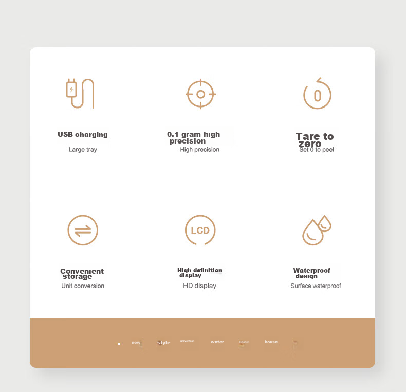 Xiangshan Electronic Scale, Waterproof Kitchen Scale IPX6, Coffee Scale, Baking Scale, 0.1g High Precision, Rechargeable Model 6