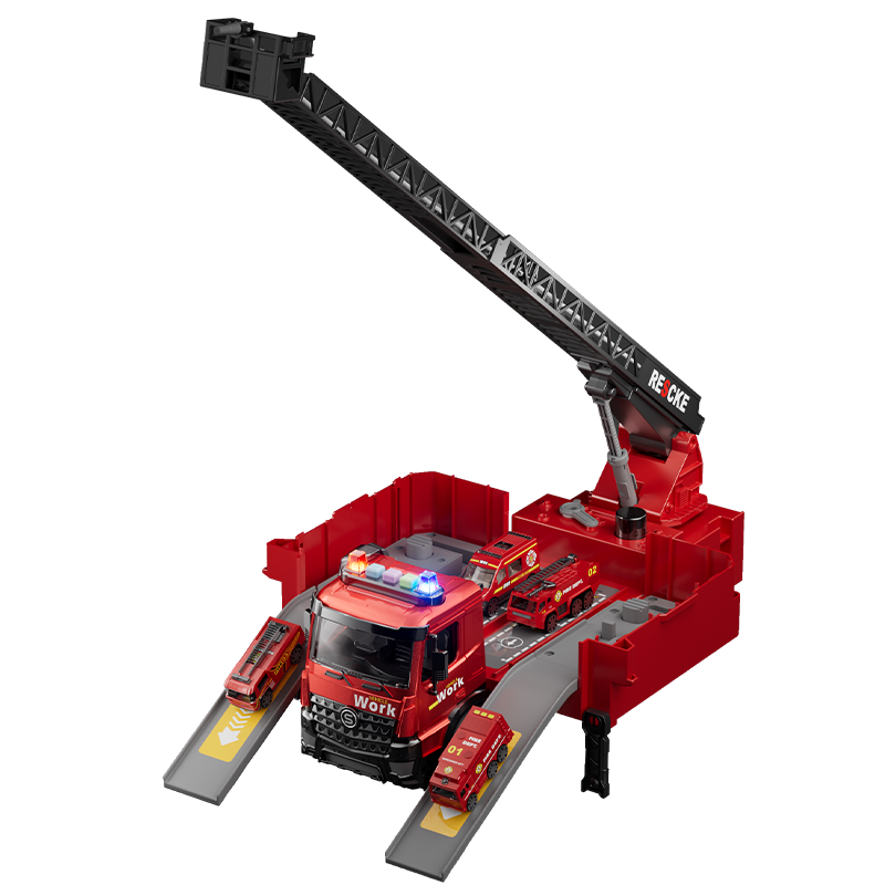 Wild Knight Children's Toy Car Boys Firefighting Track Ladder Engineering Vehicle Large Toy Car 3-6 Years Birthday Gift