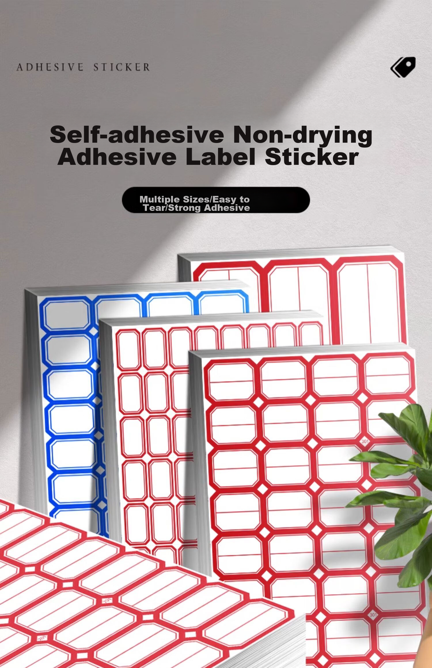 Jiamo Fixed Asset Label Sticker Identification Card Equipment Label Handwritten Adhesive Label Sticker Self-Adhesive Office Supplies 50 Sheets 400 Stickers 1
