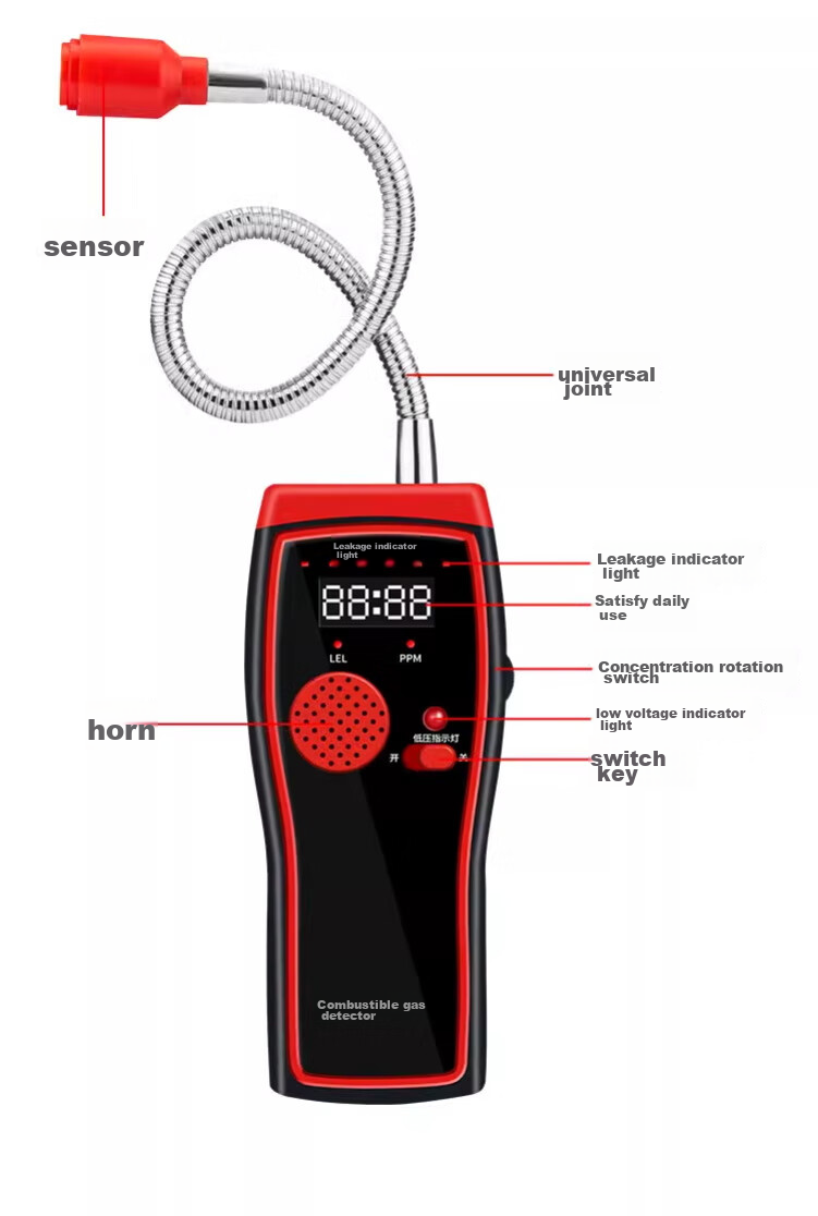 Beihai Combustible Gas Detector, Natural Gas And Coal Gas Handheld Portable Gas Detection Alarm with Digital Display, Model 816 11