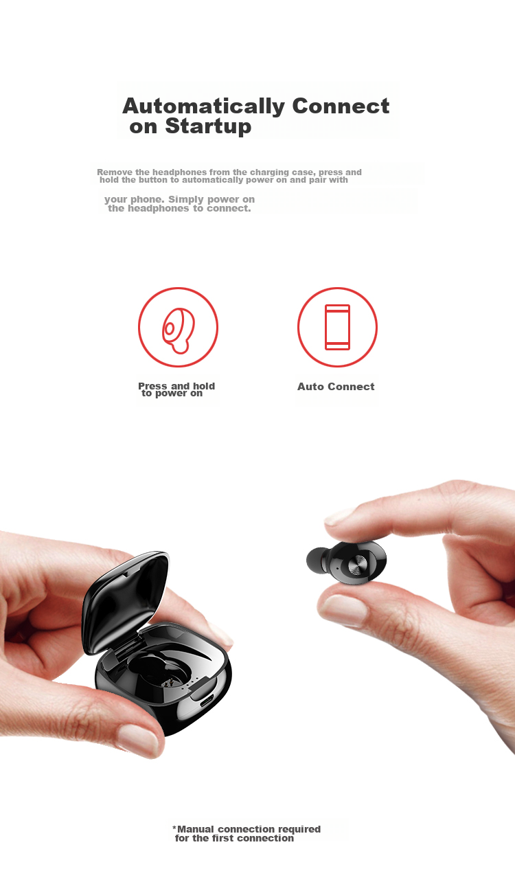 Newmine LY02 Digital Display TWS True Wireless Bluetooth Earbuds In-Ear Sports Wireless Headphones Pink Compatible with Apple Huawei Phones 4