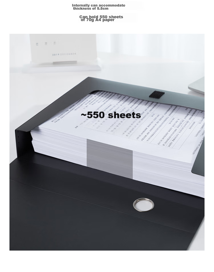 Deli 10 Pieces, 55mm A4 Thick PP Velcro File Box, Document Box, Data Storage Box, Voucher File Organizer, Office Supplies, Accounting Supplies, 27036 Black 5