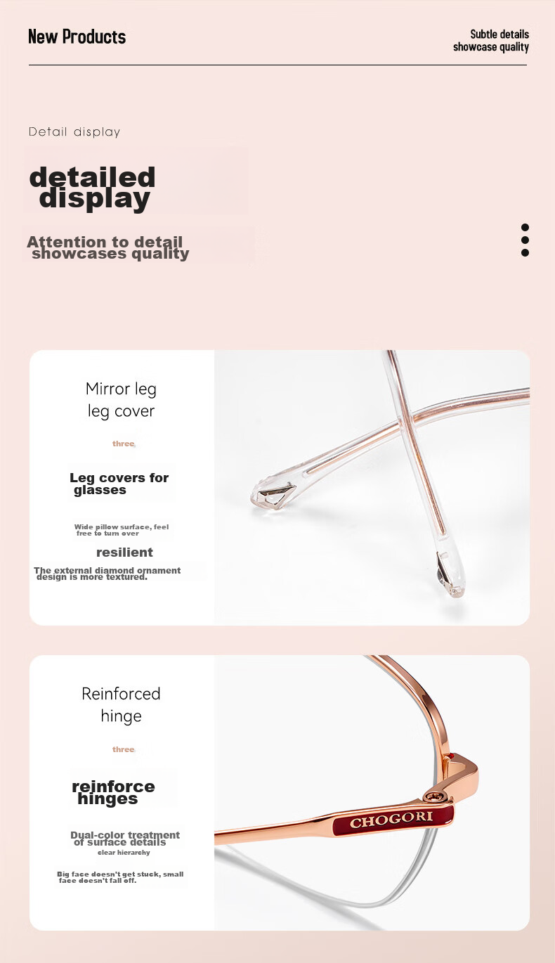 Xiyanghong Pure Titanium Reading Glasses for Women, Fashionable High-End Anti-Blue Light Mother's Day Gift for Mom A103M 400 Degree 9