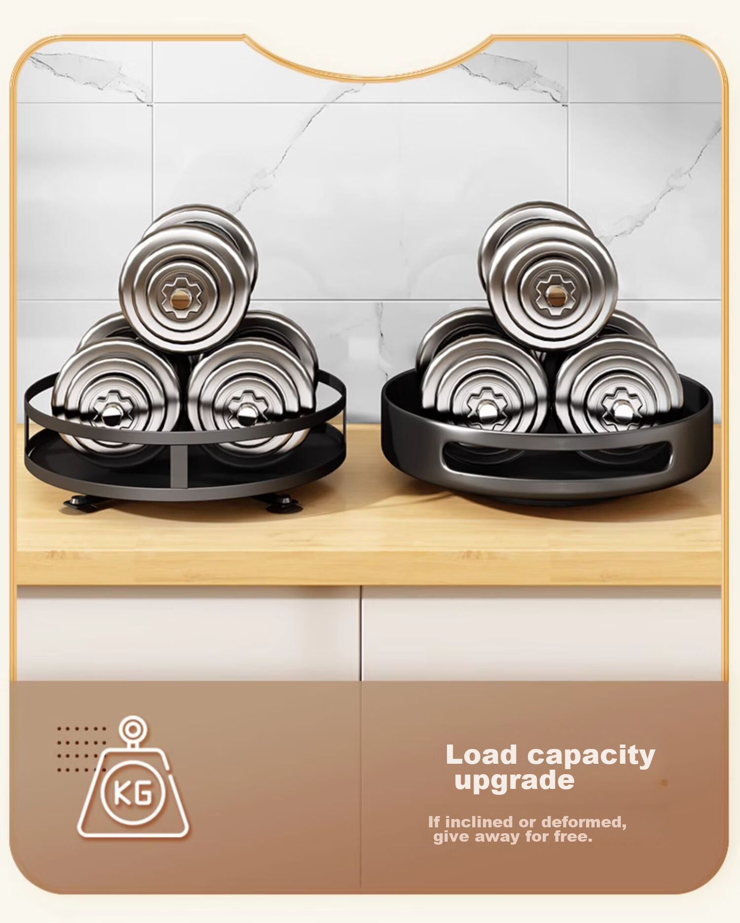 Shuaishi Kitchen Utensil Storage Rack, Rotating Spice Rack, Multi-Layer Seasoning Tray, Multifunctional Storage Shelf 10