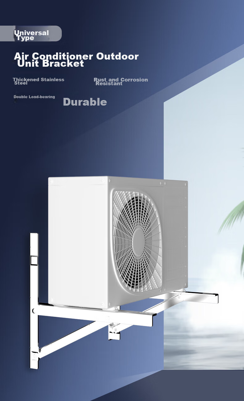 Jiangwutong Air Conditioner Bracket, 1-1.5P Hanging Bracket, 2.0mm Thickened 201 Stainless Steel Universal Thickened Air Conditioner Installation Bracket, 1.5 HP Air Conditioner Support Bracket 2
