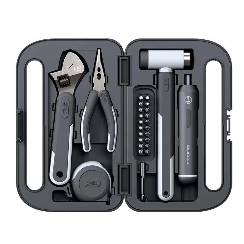 GREENER NenggongBOX Household Toolbox Electric Screwdriver Set Multifunctional Portable Hardware Full Set for Home Repair