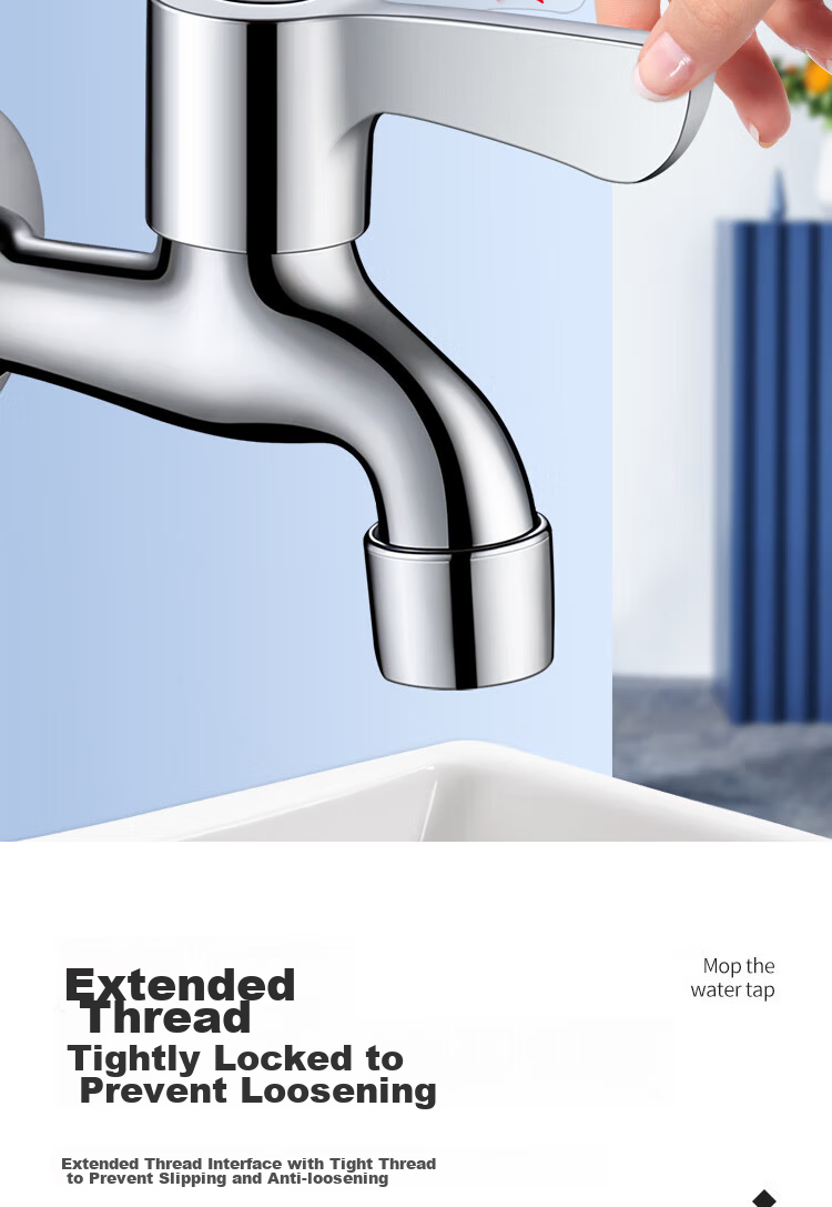 CVBAB Mop Sink Faucet, Single Cold Quick-Open Tap, Extended Faucet for Mop Sink CV3512 11
