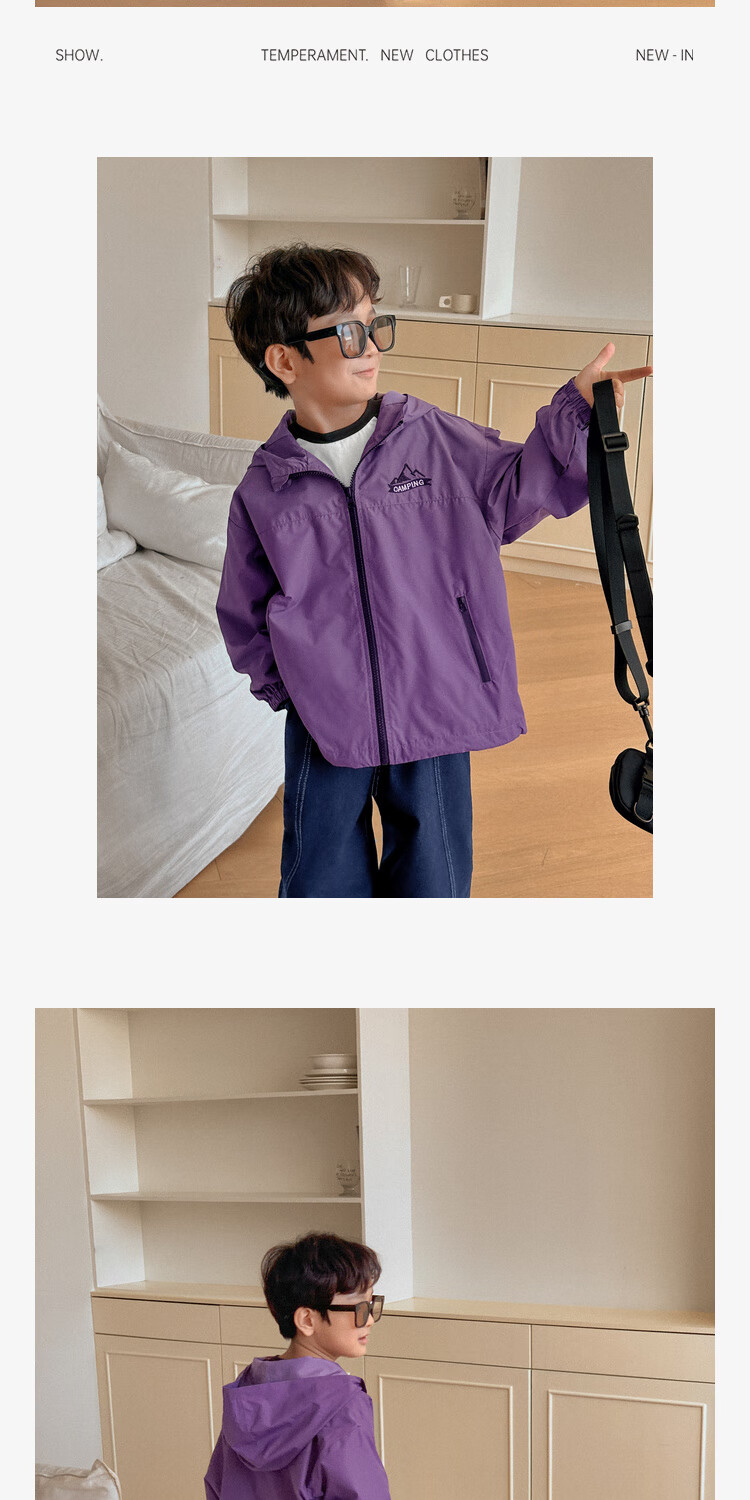 LUSON Chen Dazhu Boys Outdoor Hooded Workwear Jacket 2025 Spring Autumn New Children's Water-Repellent Mountaineering Coat 6