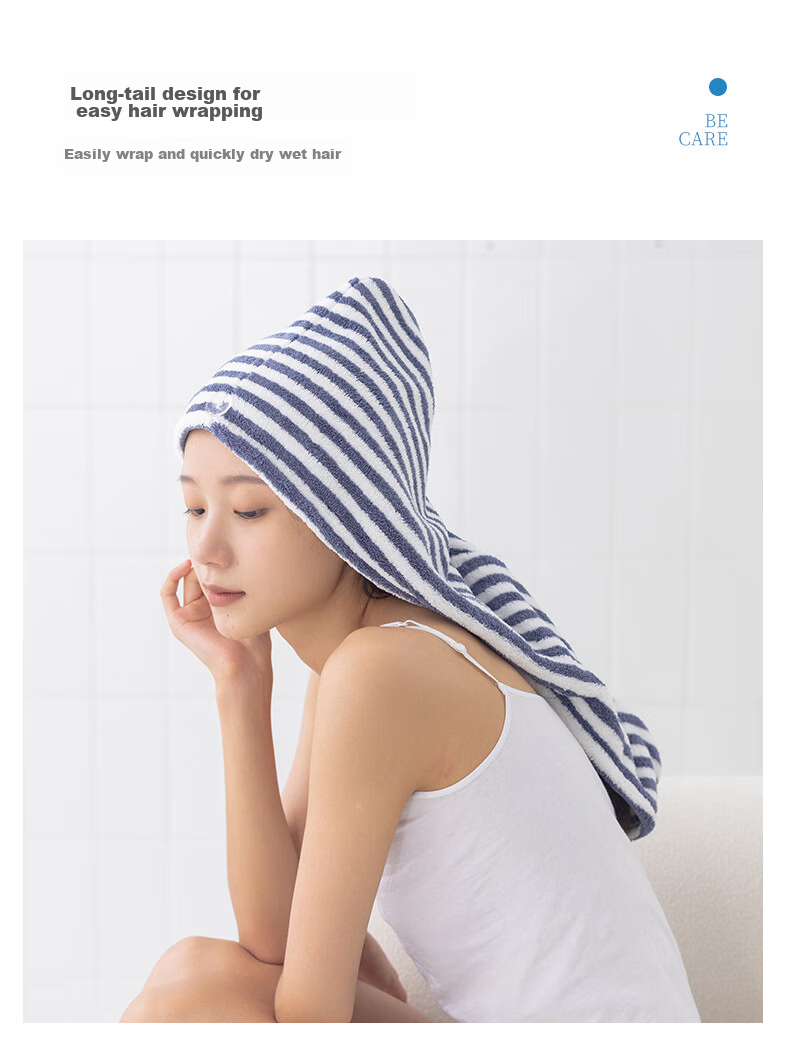 Grace Antibacterial Hair Drying Cap, Ultra-Soft And Highly Absorbent Head Wrap, Portable Cute Hair-Wiping Shower Cap, Quick-Drying Towel 5