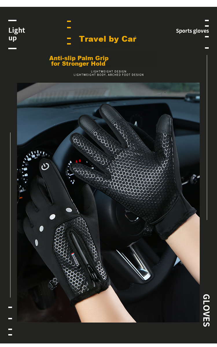 SolarStorm Winter Warm Gloves, Waterproof And Windproof, Fleece-Lined, Suitable for Men And Women, Touchscreen Compatible, Outdoor Cycling, Thickened Non-Slip Gloves 3