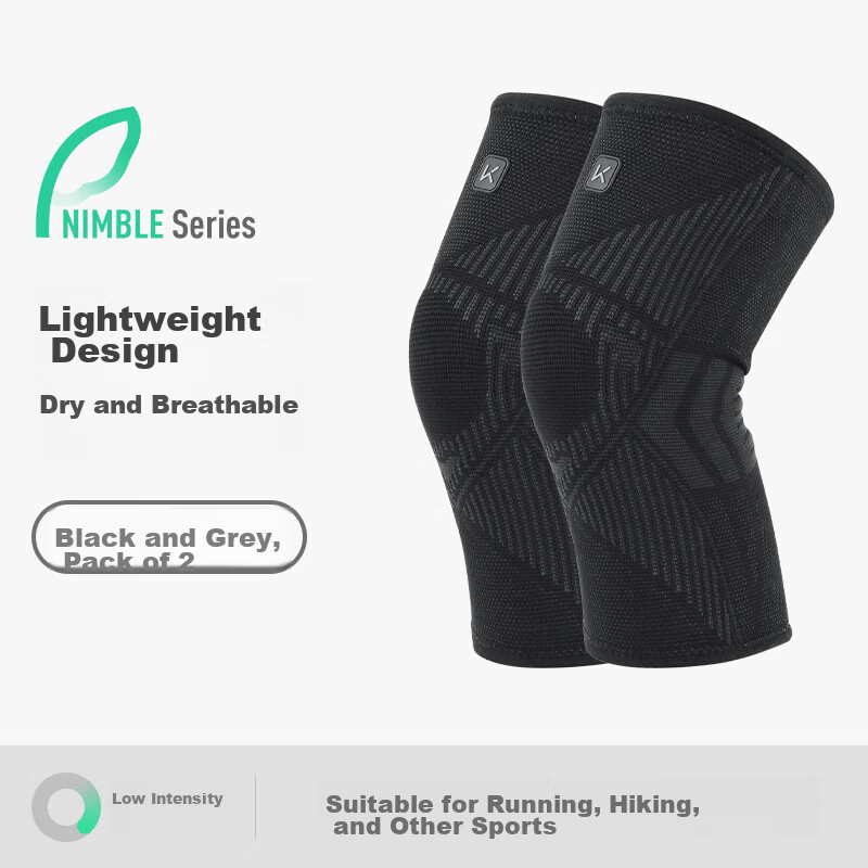 Keep Knee Brace for Women, Sports Knee Support, Running And Jump Rope, Non-Slip Thin Professional Joint Protection And Warmth, Black-Gray XL
