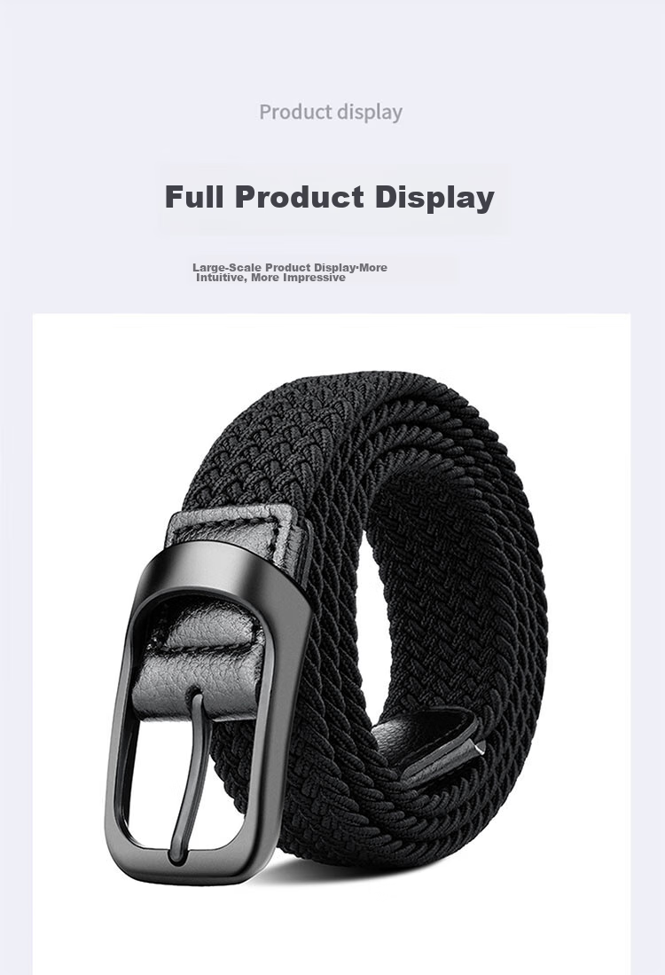 HALFEEL No-Hole, No-Drill Woven Belt for Men And Women, Elastic Canvas Belt with Elastic Band, Student Military Training Belt, Father's Day Gift 9