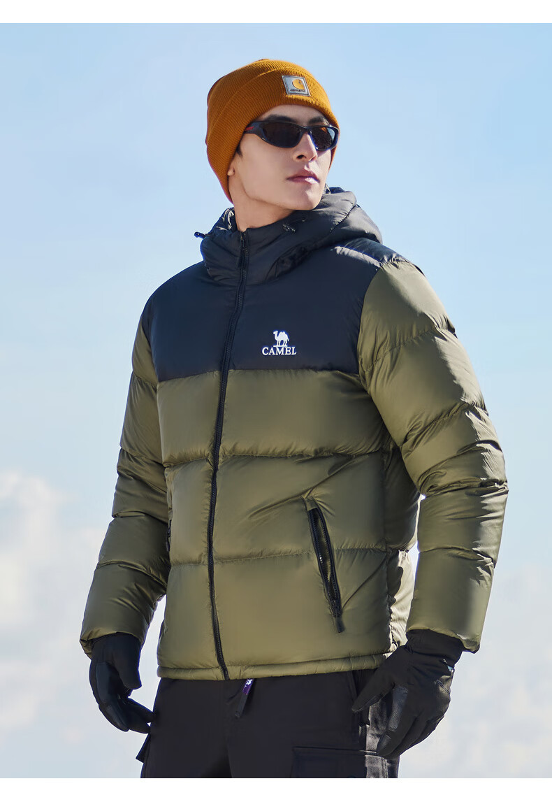 CAMEL Volcano Down Jacket 1.0 Men's Thickened Duck Down Cold-Resistant Puffer Coat Trendy Winter Jacket M13CR07089H 32