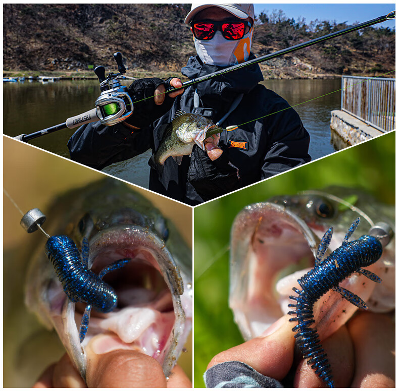 Guowangliya Lure Soft Bait Floating Real Dance Worm Needle Tail Black Pit Bottom Fishing Bass Mandarin Fish Soft Worm 75mm-01 Dark Red 2