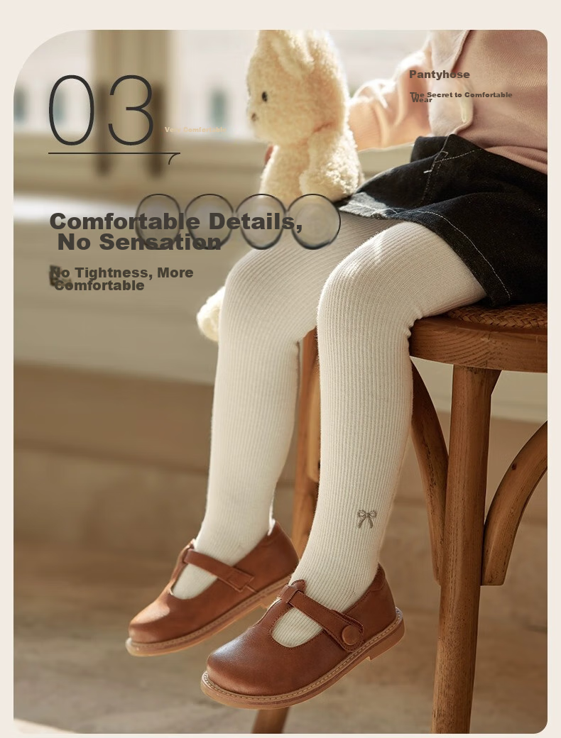 Niduoxiong Children's Leggings, Autumn And Winter Girls' Tights, Baby Underpants, Spring And Autumn Breathable Infant Pants Socks, White 11