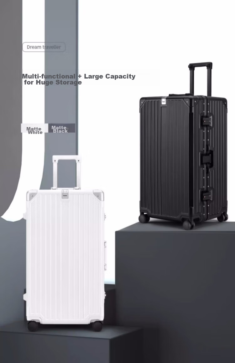 Dream Traveler Large Capacity Suitcase with Aluminum Frame, Trolley Wheels, And 360° Rotation, Travel Luggage for Men And Women, 20-Inch Matte Black 3