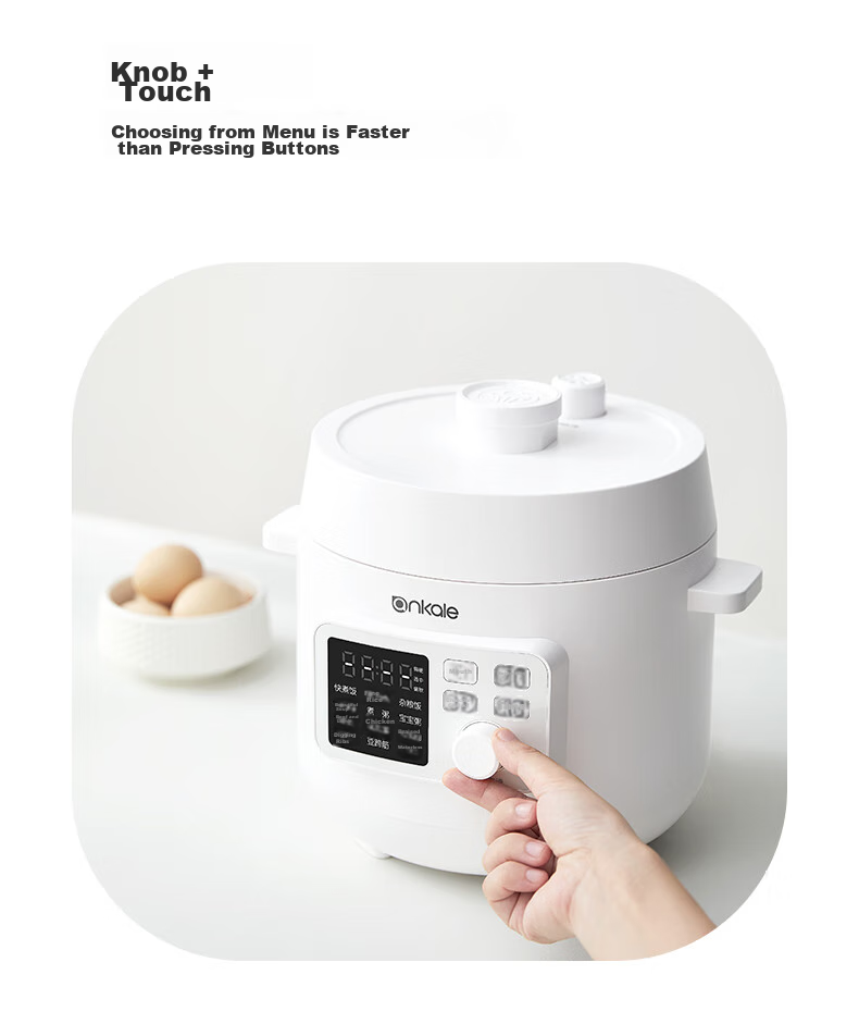 Ankale Electric Pressure Cooker 3L, Home Use One-Pot Dual-Lid Fully Automatic High-Pressure Rice Cooker for 1-3 People, Non-Stick Inner Pot, Removable Lid, Smart Pressure Control for Cooking Rice And Porridge 15