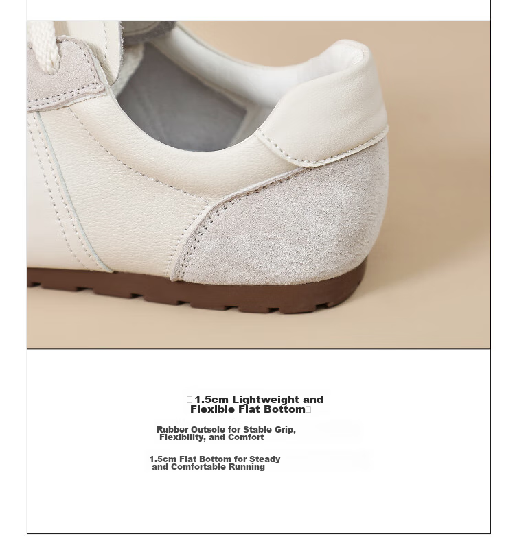 ZHR Casual Shoes for Women, Retro Patchwork Dexun Shoes, Genuine Leather Versatile Sports Shoes for Women, A120 Beige, Size 35 13