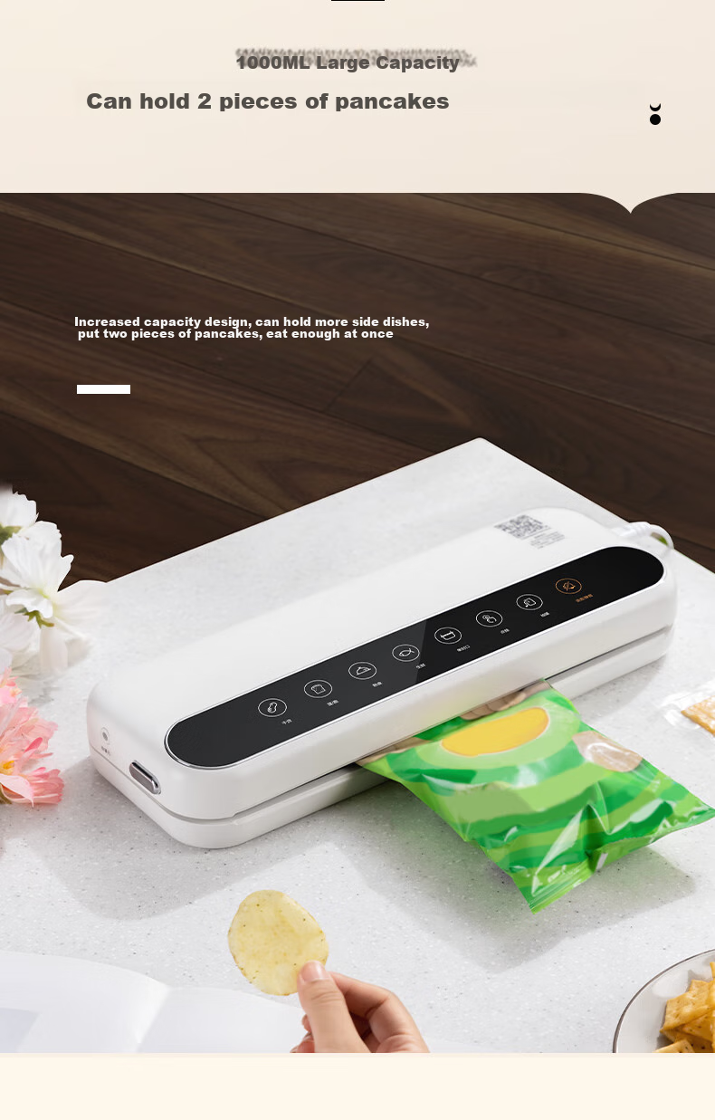 Deli Small Vacuum Sealer Machine for Home And Commercial Use, Automatic Food Sealing Machine, Dual-Purpose Dry And Wet Vacuum Sealer for Sausages, Cured Meat, Fresh Food Preservation And Packaging 23