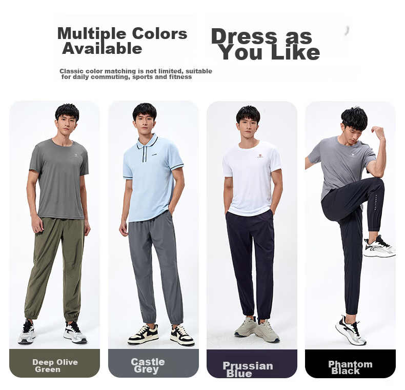 CAMEL Quick-Dry Sports Pants for Men, Long Trousers, New Summer Style, Outdoor Sports Running Training, Lightweight Breathable Casual Pants 4