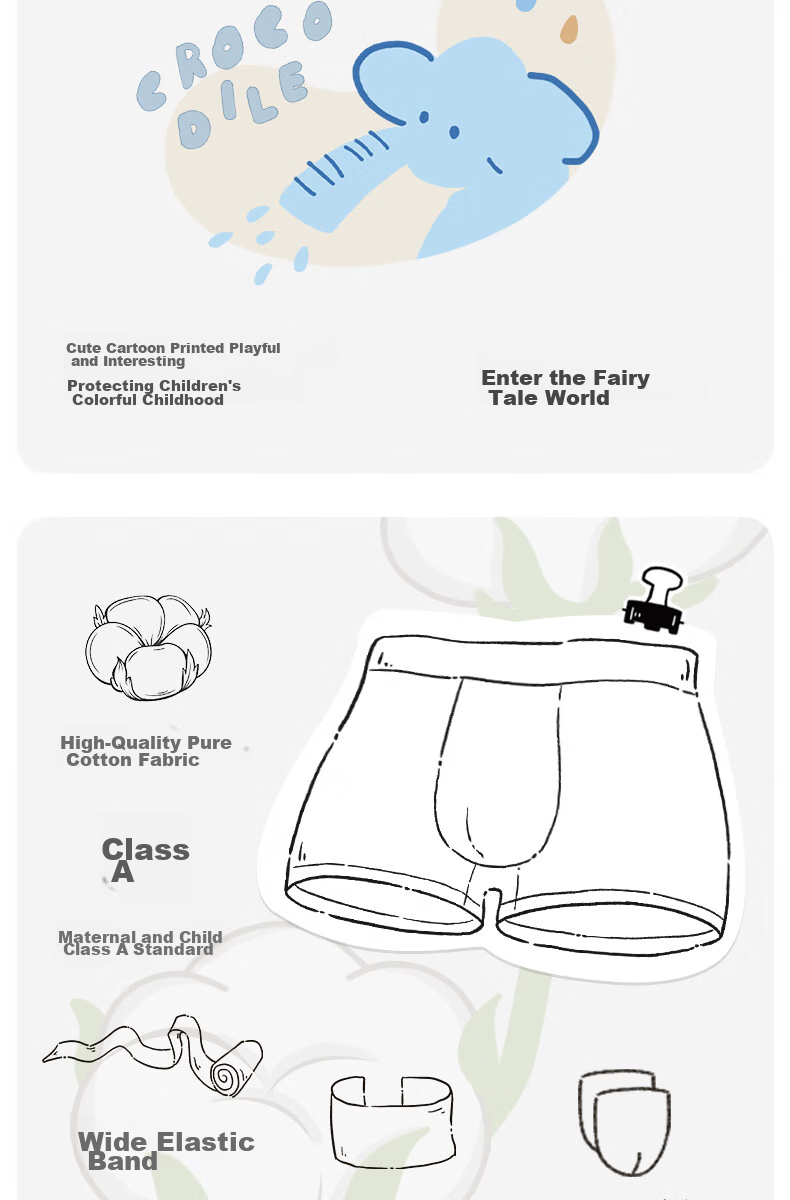 LangSha Boys' Boxer Briefs, Class A Pure Cotton Student Shorts, Big Kids' Boxer Shorts, Antibacterial Underwear, 2XL 3