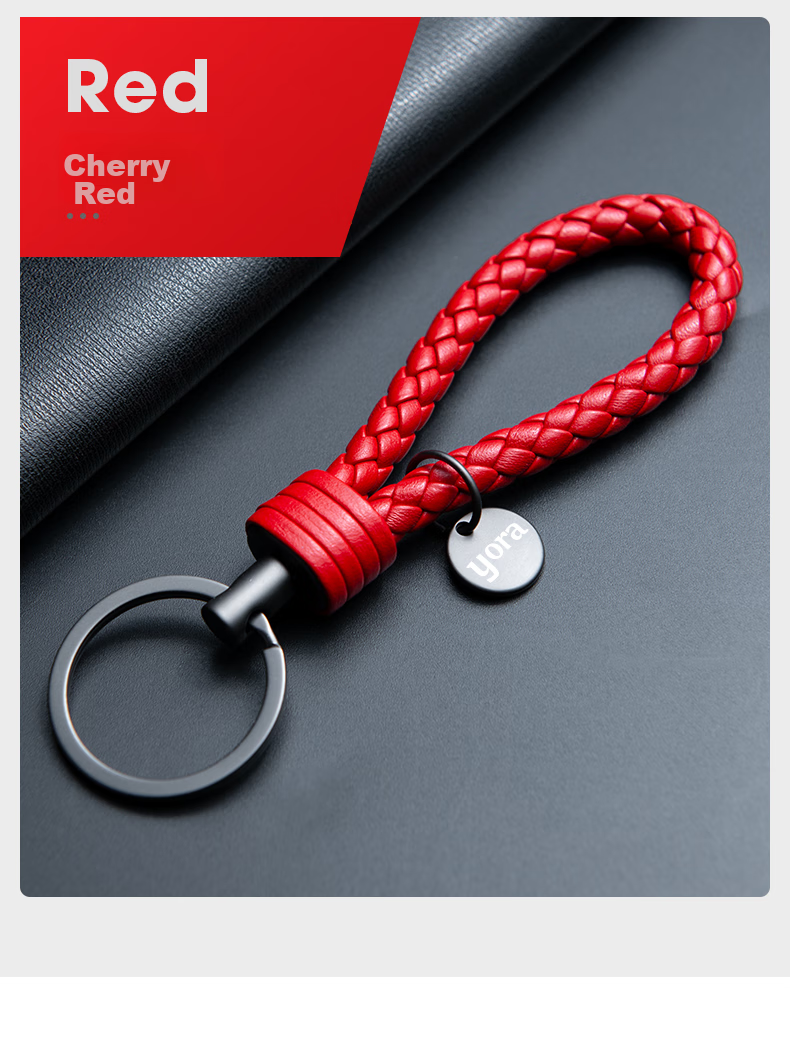 YORA Black Knitted Car Key Chain, Personalized Creative Car Key Pendant, High-Quality Leather Key Ring for Men And Wome 8