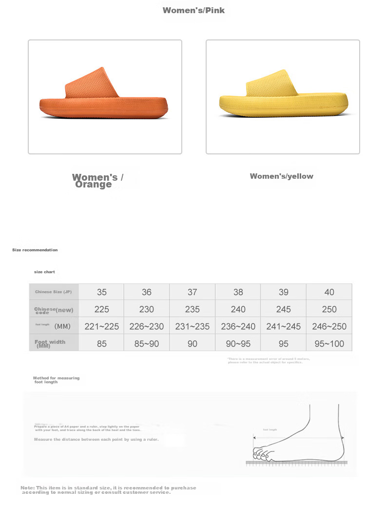 CARTELO Women's Slippers, Comfortable Sandals, Soft-Soled Home And Shower Slippers, Women's Size 0293, Orange, 39-40 7