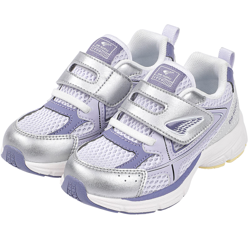 DR·KONG Toddler Shoes, Sneakers, Spring Season, Boys And Girls Casual Retro Children's Health Shoes, 2B14A1020CW Purple/silver, Size 23