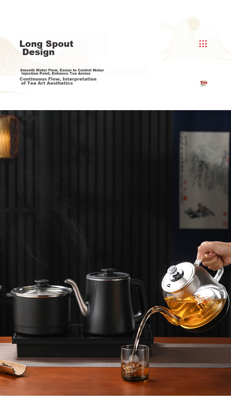 FUNORK Fully Automatic Electric Kettle with Water Inlet, Tea Table Kettle, Built-In Tea Table And Coffee Table Integrated Electric Teapot, Tea Brewing Set, Z08 Steaming Tea Model 7