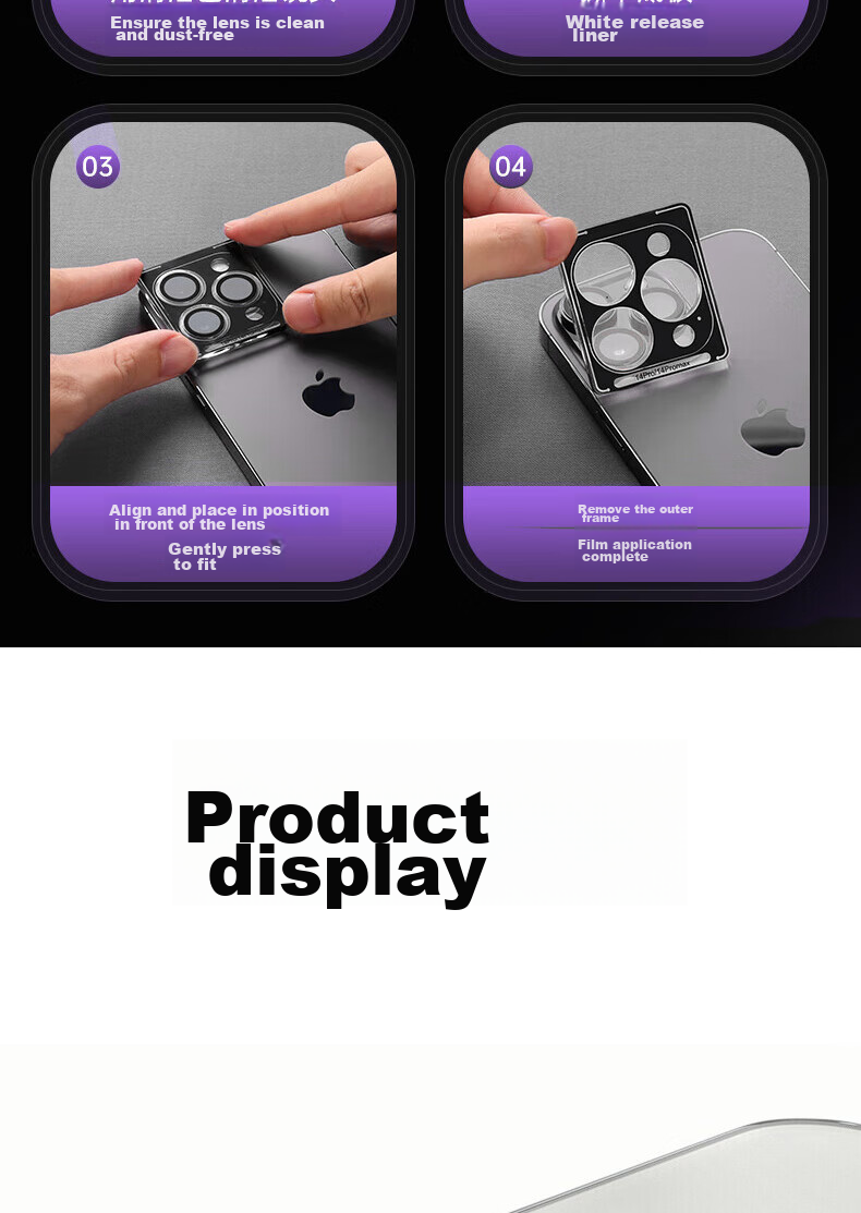ESCASE IPhone 15 Pro Max Camera Lens Protector, Metal Back Full Coverage, High Definition, Sapphire, Wear-Resistant, Eagle Eye Diamond-Inlaid Platinum White 14
