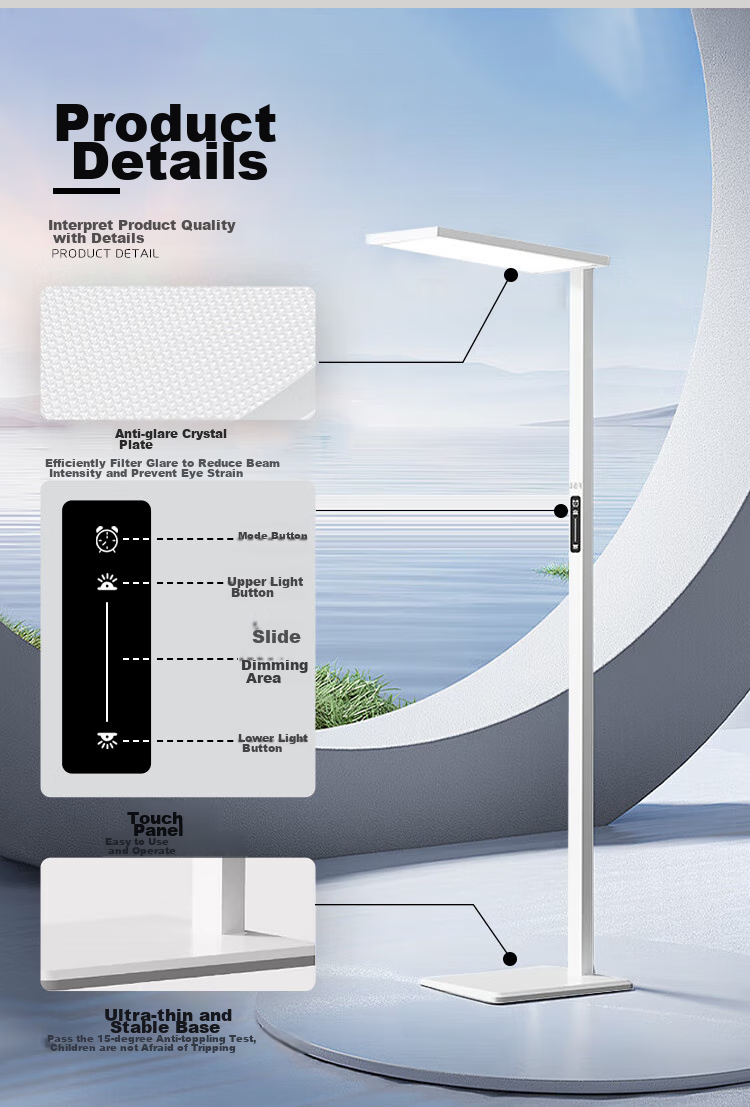 Foshanzhaoming Large Eye Protection Floor Lamp, Home Full Spectrum Standing Study Lamp, Shuyan Pro 100W 29