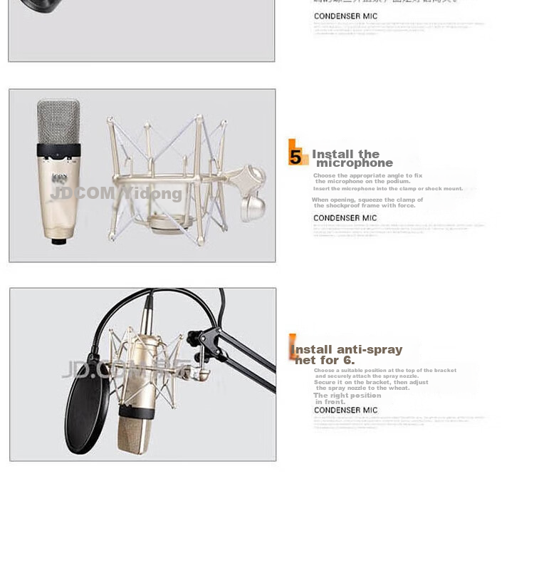 Aiken (iCON) MB-03 Microphone Stand with Large Arm, Dual XLR Cables, Universal Rotation, Weighted Model, Studio Recording Booth Anchor Stand 6