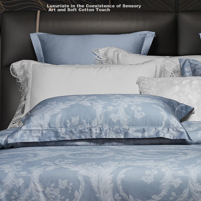 BEYOND Home Textiles, 140-Count Xinjiang Long-Staple Cotton Four-Piece Luxury Light Luxury Pure Cotton Bedding Set, Manryia 180cm Home Living Room 14