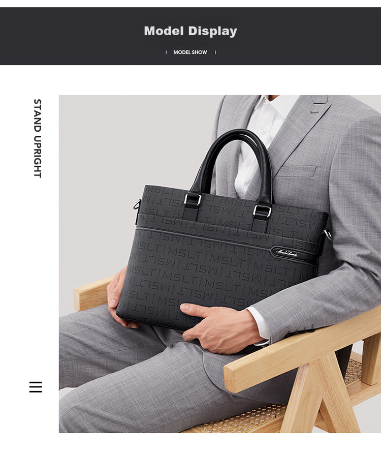MashaLanti Men's Business Briefcase, Large Capacity Office Handheld Laptop Bag, High-End Practical Father's Day Gift 3