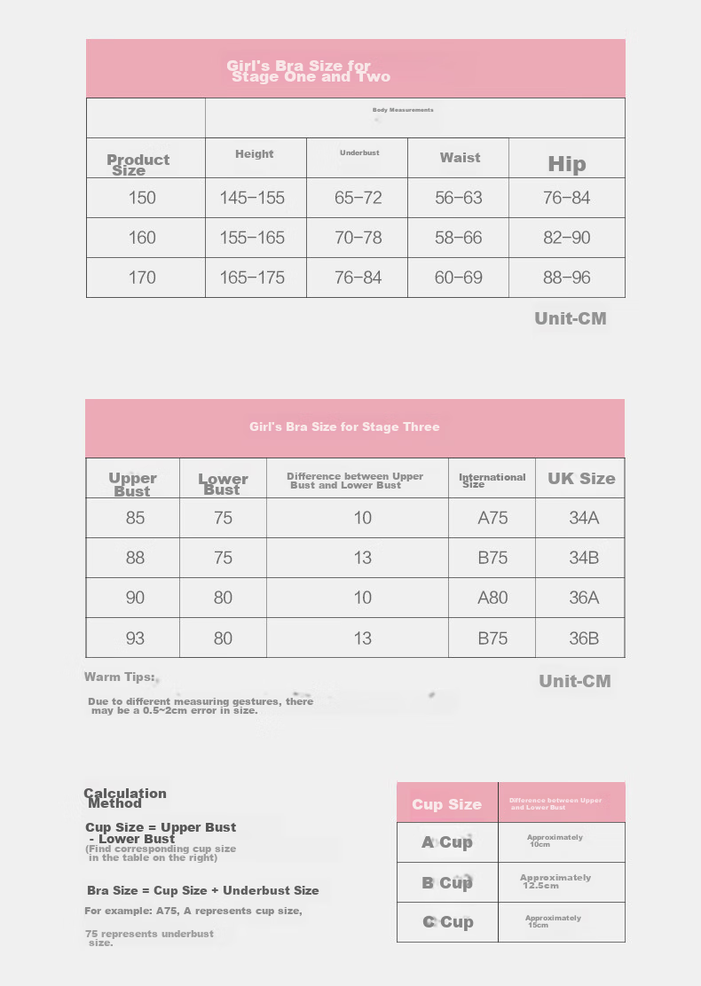 Aimer Junior First Stage Student Milk Skin Vest, Girls' Puberty Vest-Style Underwear Bra, First Stage Off-White, Size 170 25