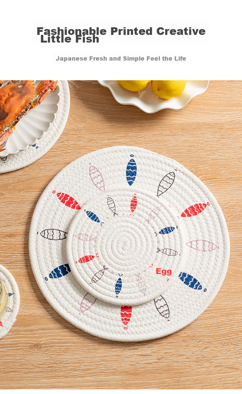 Onlycook Heat-Resistant Placemat, Dish Coaster, Cup Mat, Japanese Minimalist Anti-Scalding Pad, Household Western Dining Mat Bowl Coaster, 18cm 6