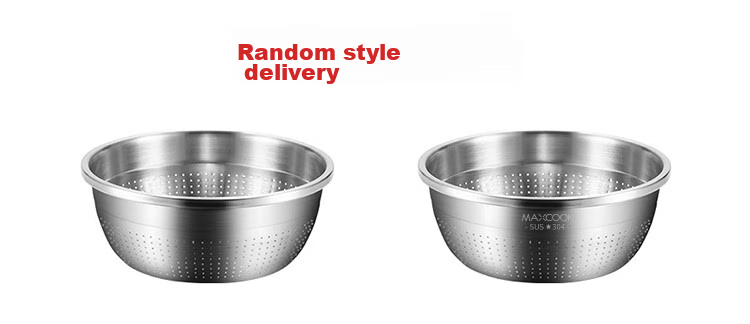 MAXCOOK 316L Stainless Steel Rice Sieve and Vegetable Basin, Thickened Draining Basin for Washing Rice, Vegetables, and Fruits, 28cm MCWA3390 13