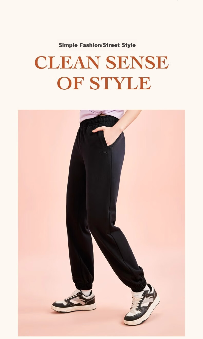 Anta Fleece Lined Jogger Pants | Knitted Women's Sports Trousers Winter New Fleece Warm Casual Elastic Cuff Sweatpants 15