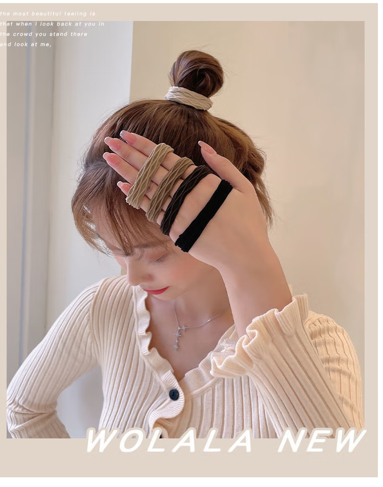 Yefili 10-Pack High Elasticity Simple Hair Ties for Bun and High Ponytail Durable Hair Bands for Women and Students 5