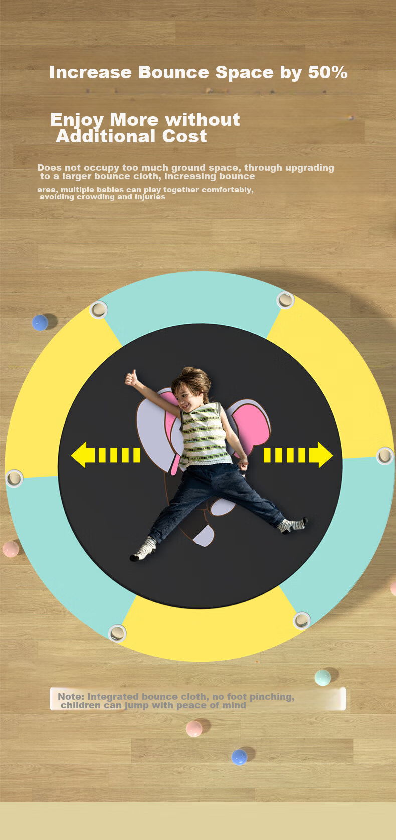 Mdikawe Indoor Trampoline for Home Use, Bouncy Bed Toy for Infants And Children Aged 1-2 Years Old, New Year And Birthday Gift 8