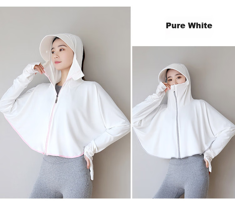 GLO-STORY Sun Protection Clothing for Women, Detachable Lens Sun Visor, Outdoor Driving UV Protection Coat, WST124073 30